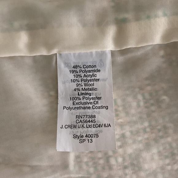 J. Crew Cream Glimmer Tweed Mini Skirt Size 0 - Picture 10 of 10